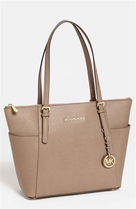 michael kors shopper beige|michael kors leather tote.